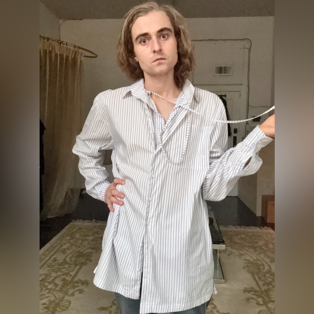 Ottolinger Oversized Double Button Tie Up Stripe Shirt